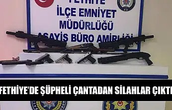 Fethiye'de şüpheli çantadan silahlar çıktı