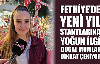 Fethiye'de yeni yıl stantlarına yoğun ilgi: Doğal mumlar dikkat çekiyor