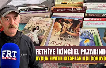 Fethiye ikinci el pazarında uygun fiyatlı kitaplar ilgi görüyor