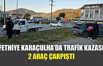 Fethiye Karaçulha'da Trafik Kazası 2 Araç Çarpıştı