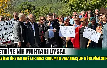 Fethiye Nif Muhtarı Uysal 'Oksijen Üreten Dağlarımızı Korumak Vatandaşlık Görevimizdir'