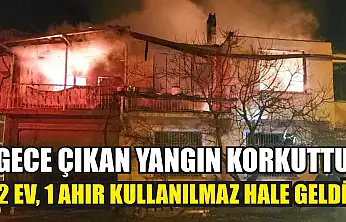 Gece çıkan yangın korkuttu: 2 ev, 1 ahır kullanılmaz hale geldi
