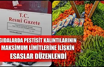 Gıdalarda pestisit kalıntılarının maksimum limitlerine ilişkin esaslar düzenlendi
