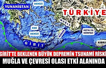 Girit'te beklenen büyük depremin Tsunami riski: Muğla ve çevresi olası etki alanında