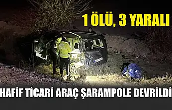 Hafif Ticari Araç Şarampole Devrildi: 1 Ölü, 3 Yaralı