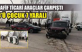 Hafif ticari araçlar çarpıştı: 3'ü çocuk 7 yaralı
