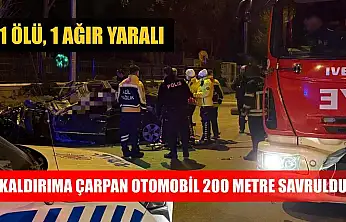 Kaldırıma çarpan otomobil 200 metre savruldu: 1 ölü, 1 ağır yaralı