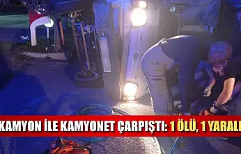 Kamyon ile kamyonet çarpıştı: 1 ölü, 1 yaralı