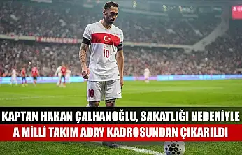 Kaptan Hakan Çalhanoğlu, sakatlığı nedeniyle A Milli Takım aday kadrosundan çıkarıldı