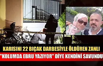 Karısını 22 bıçak darbesiyle öldüren zanlı, 'Kolumda Ebru yazıyo' diye kendini savundu