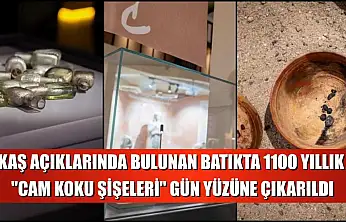 Kaş açıklarında bulunan batıkta 1100 yıllık 'cam koku şişeleri' gün yüzüne çıkarıldı