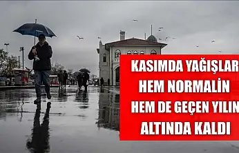 Kasımda yağışlar hem normalin hem de geçen yılın altında kaldı