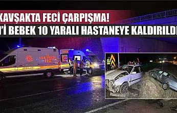 Kavşakta Feci Çarpışma! 1'i Bebek 10 Yaralı Hastaneye Kaldırıldı