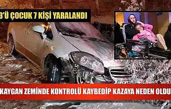 Kaygan zeminde kontrolü kaybedip kazaya neden oldu: 3'ü çocuk 7 kişi yaralandı