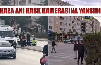 Kaza anı kask kamerasına yansıdı