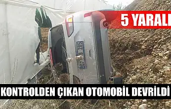 Kontrolden çıkan otomobil devrildi: 5 yaralı