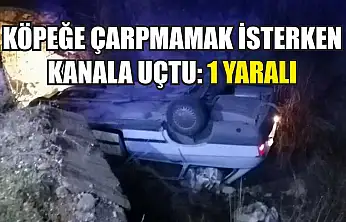 Köpeğe Çarpmamak İsterken Kanala Uçtu: 1 Yaralı