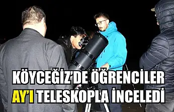 Köyceğiz'de öğrenciler Ay'ı teleskopla inceledi