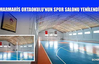 Marmaris Ortaokulu'nun spor salonu yenilendi