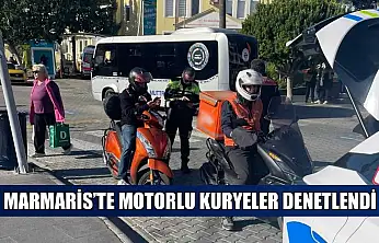 Marmaris'te motorlu kuryeler denetlendi