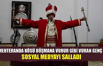 Mehteranda kösü düşmana vurur gibi vuran genç sosyal medyayı salladı