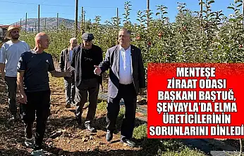 Menteşe Ziraat Odası Başkanı Baştuğ, Şenyayla'da elma üreticilerinin sorunlarını dinledi