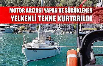 Motor arızası yapan ve sürüklenen yelkenli tekne kurtarıldı
