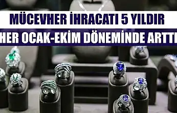 Mücevher ihracatı 5 yıldır her ocak-ekim döneminde arttı