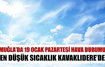 Muğla'da 19 Ocak Pazartesi hava durumu: En düşük sıcaklık Kavaklıdere'de