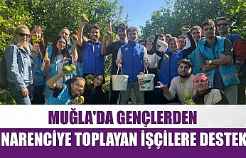 Muğla'da gençlerden narenciye toplayan işçilere destek