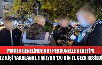 Muğla Genelinde 687 Personelle Denetim 12 Kişi Yakalandı, 1 Milyon 170 Bin TL Ceza Kesildi