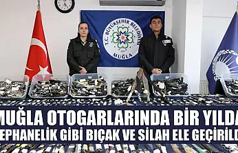 Muğla otogarlarında bir yılda cephanelik gibi bıçak ve silah ele geçirildi