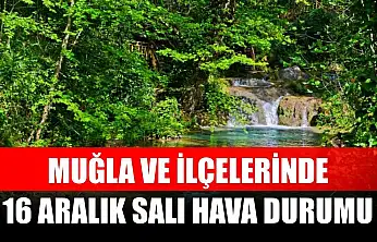 Muğla ve İlçelerinde 16 Aralık Salı Hava Durumu