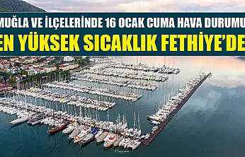 Muğla ve İlçelerinde 16 Ocak Cuma Hava Durumu: En Yüksek Sıcaklık Fethiye'de