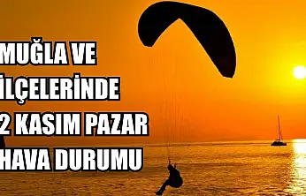 Muğla ve İlçelerinde 2 Kasım Pazar Hava Durumu