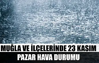 Muğla ve İlçelerinde 23 Kasım Pazar Hava Durumu