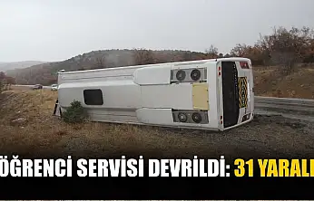 Öğrenci servisi devrildi: 31 yaralı