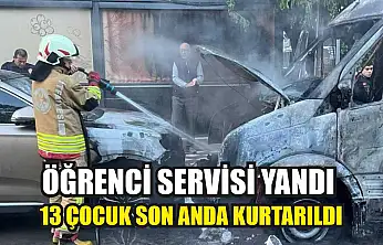 Öğrenci servisi yandı: 13 çocuk son anda kurtarıldı