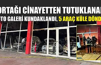 Ortağı cinayetten tutuklanan oto galeri kundaklandı, 5 araç küle döndü