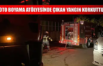 Oto boyama atölyesinde çıkan yangın korkuttu