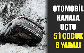 Otomobil kanala uçtu: 5'i çocuk 8 yaralı
