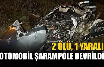 Otomobil şarampole devrildi: 2 ölü, 1 yaralı