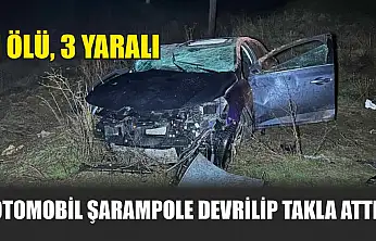 Otomobil şarampole devrilip takla attı: 1 ölü, 3 yaralı