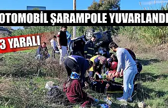 Otomobil şarampole yuvarlandı: 3 yaralı
