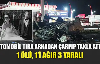 Otomobil tıra arkadan çarpıp takla attı: 1 ölü, 1'i ağır 3 yaralı