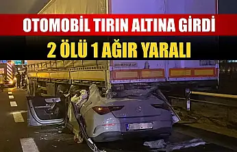 Otomobil tırın altına girdi: 2 ölü 1 ağır yaralı
