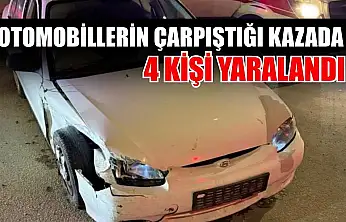 Otomobillerin çarpıştığı kazada 4 kişi yaralandı