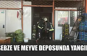 Sebze ve meyve deposunda yangın
