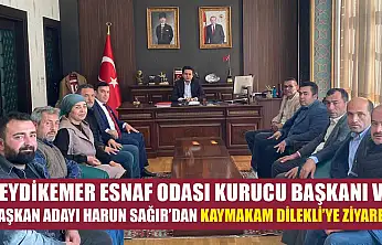 Seydikemer Esnaf Odası Kurucu Başkanı ve Başkan Adayı Harun Sağır'dan Kaymakam Dilekli'ye ziyaret