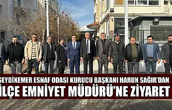 Seydikemer Esnaf Odası Kurucu Başkanı Harun Sağır'dan İlçe Emniyet Müdürü'ne ziyaret